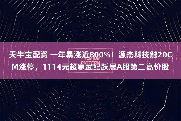天牛宝配资 一年暴涨近800%！源杰科技触20CM涨停，1114元超寒武纪跃居A股第二高价股
